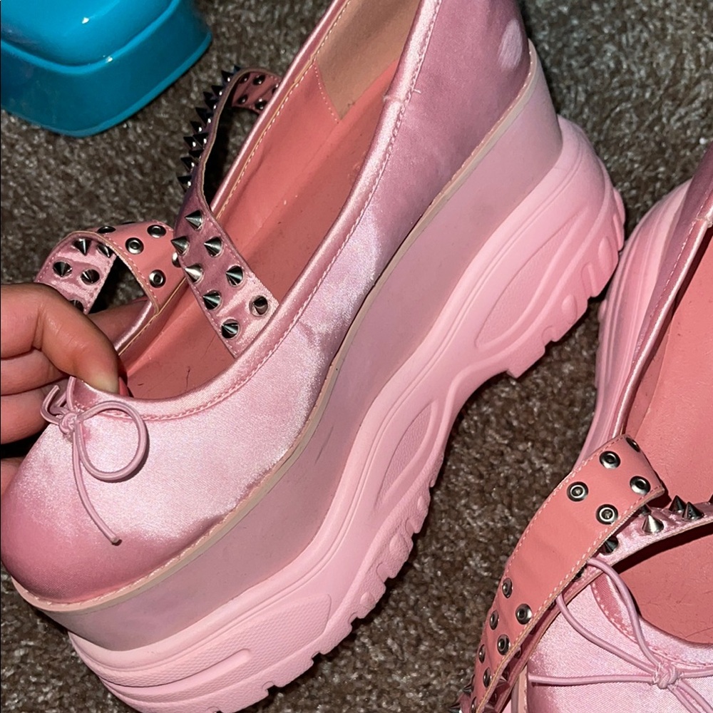 Used current mood Pink Platform Studded Women's Shoes - Picture 7 of 7